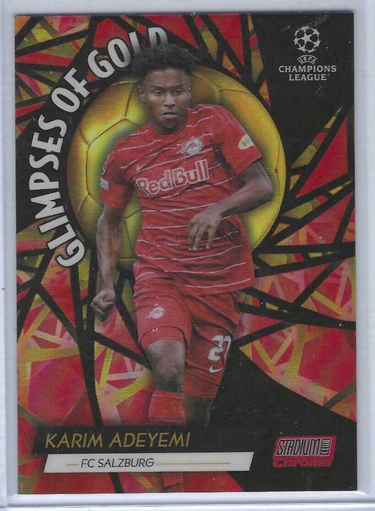KARIM ADEYEMI 2021-22 TOPPS STADIUM CLUB GLIMPSES OF GOLD RED REFRACTOR #D 4/5