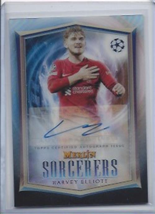HARVEY ELLIOTT 2022-23 TOPPS MERLIN CHROME SORCERERS SSP AUTO REFRACTOR