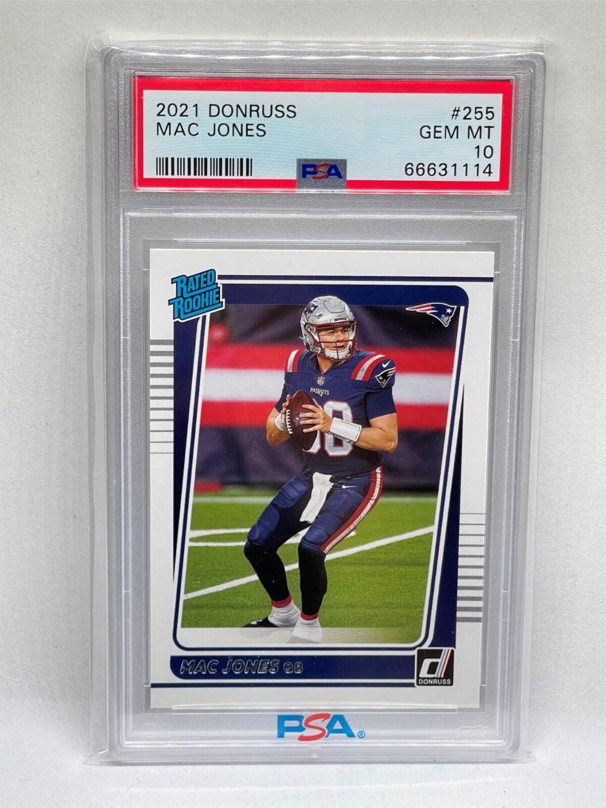 MAC JONES 2021 PANINI DONRUSS RATED ROOKIE RC #255 PSA 10 GEM MINT