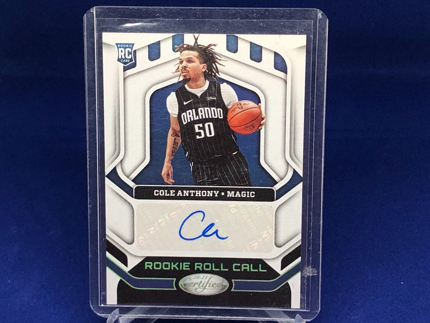 COLE ANTHONY 2020-21 PANINI CERTIFIED ROOKIE ROLL CALL AUTO RC