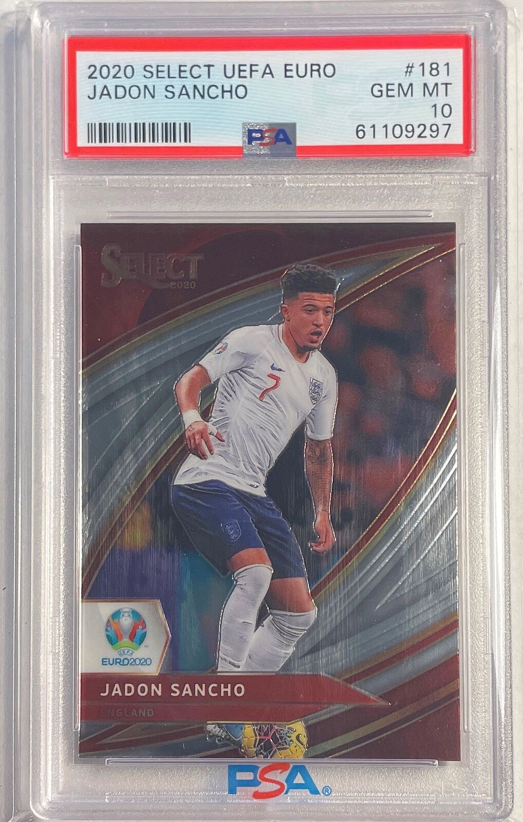 JADON SANCHO 2020-21 PANINI SELECT UEFA EURO COLOR VARIATION SP #181 PSA 10 GEM