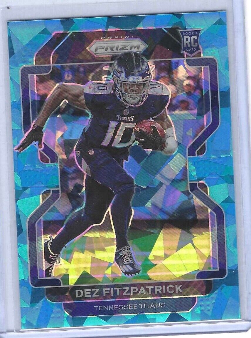 DEZ FITZPATRICK 2021 PANINI PRIZM BLUE CRACKED ICE PRIZM ROOKIE RC #D 41/99