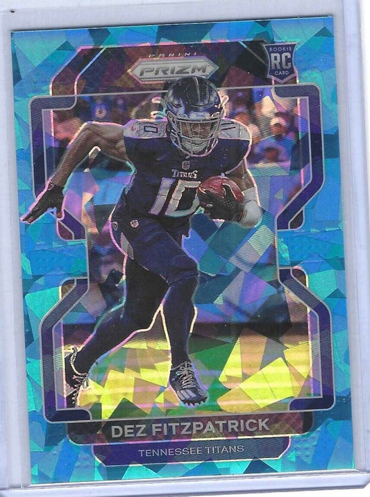 DEZ FITZPATRICK 2021 PANINI PRIZM BLUE CRACKED ICE PRIZM ROOKIE RC #D 41/99