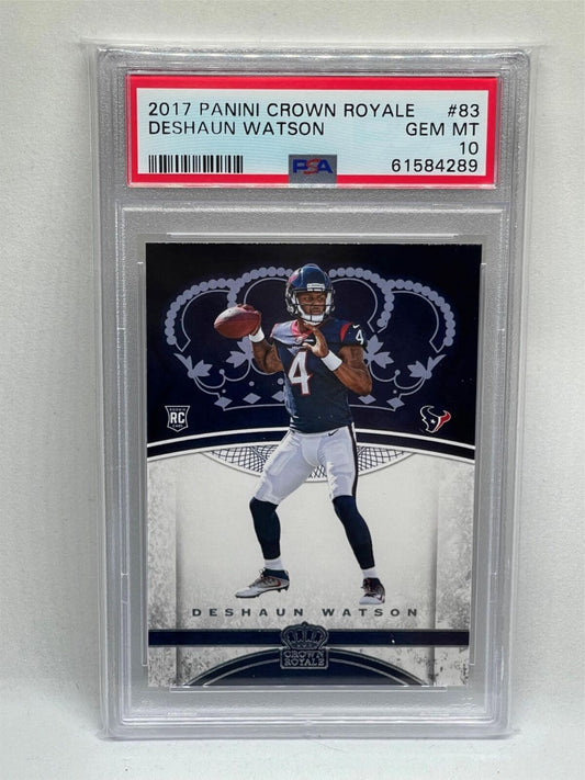 DESHAUN WATSON 2017 PANINI CROWN ROYALE ROOKIE RC #83 PSA 10 GEM MINT
