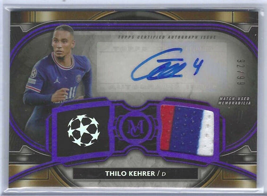 THILO KEHRER 2021-22 TOPPS MUSEUM COLLECTION DUAL PATCH AUTO #D 92/99