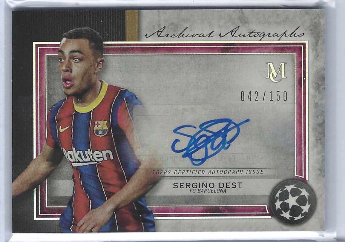SERGINO DEST 2020-21 TOPPS MUSEUM COLLECTION UEFA ARCHIVAL AUTO #D 042/150