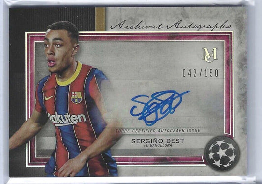 SERGINO DEST 2020-21 TOPPS MUSEUM COLLECTION UEFA ARCHIVAL AUTO #D 042/150