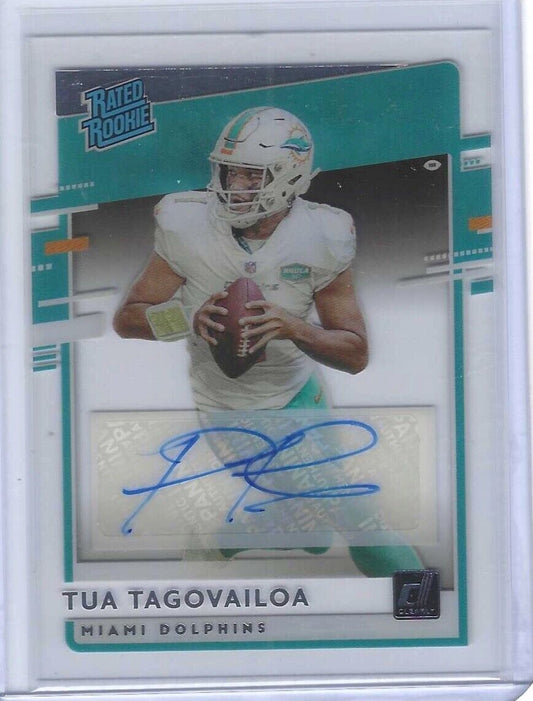 TUA TAGOVAILOA 2020 PANINI CHRONICLES CLEARLY DONRUSS ROOKIE AUTO RC #RR-TT