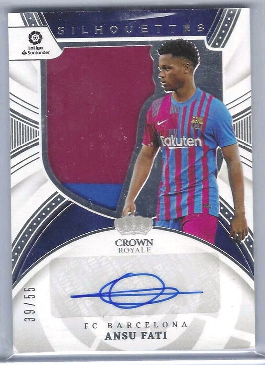 ANSU FATI 2020-21 PANINI CHRONICLES CROWN ROYALE SILHOUETTES PATCH AUTO #D 39/55