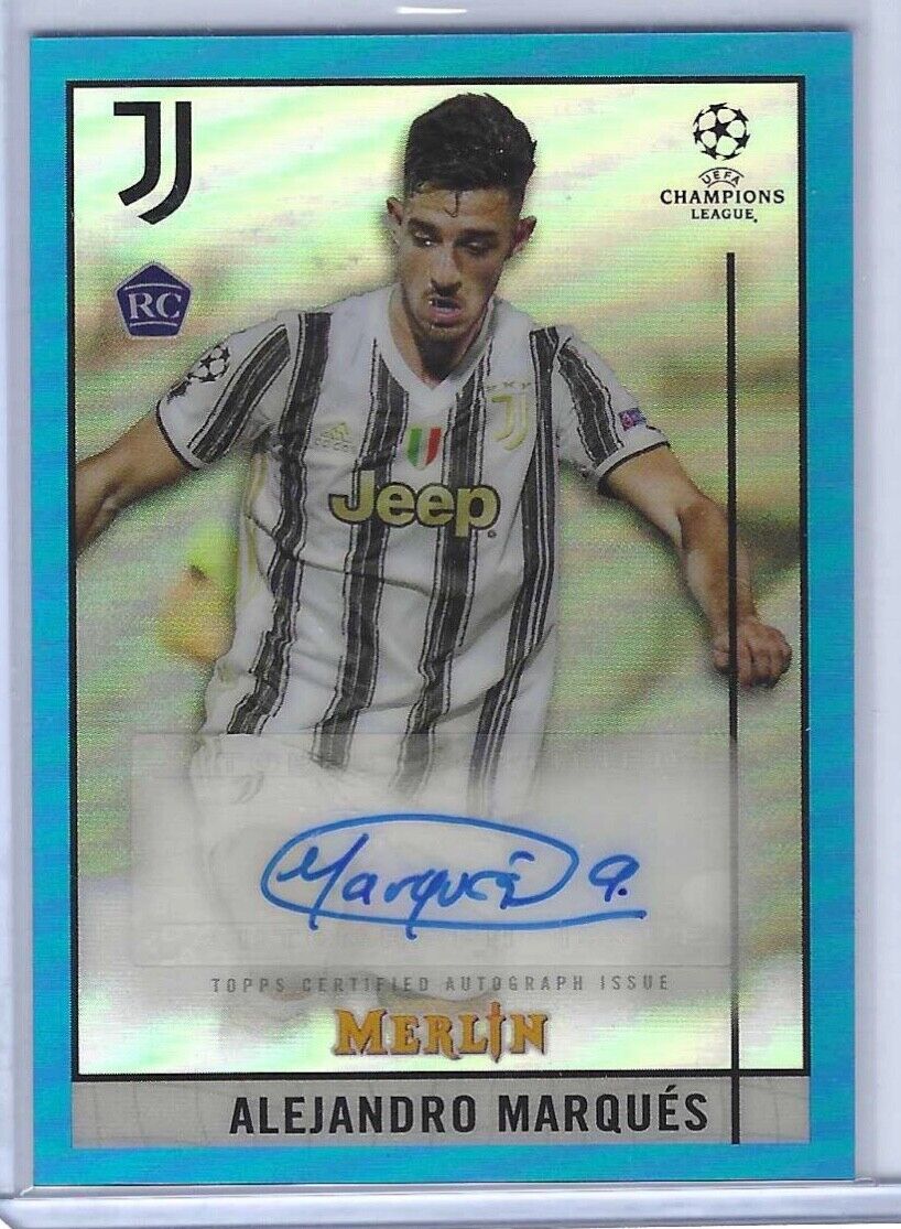 ALEJANDRO MARQUES 2020-21 TOPPS MERLIN CHROME BLUE REFRACTOR AUTO RC #D 40/75