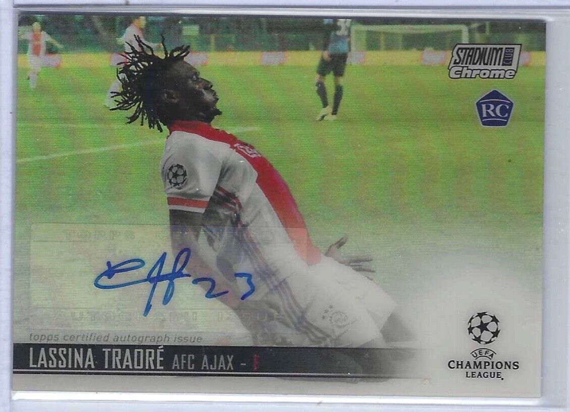 LASSINA TRAORE 2020-21 TOPPS STADIUM CLUB CHROME SILVER REFRACTOR AUTO RC #CA-LT