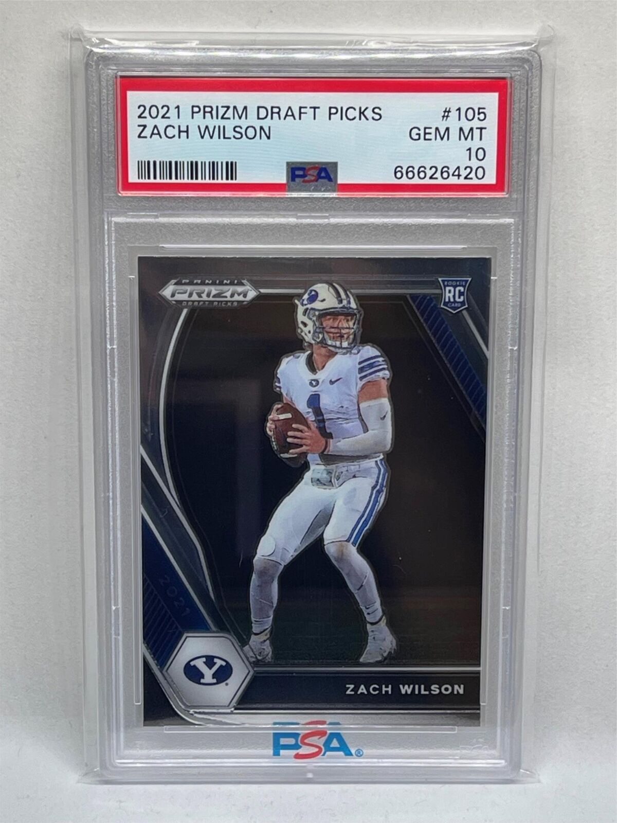 ZACH WILSON 2021 PANINI PRIZM DRAFT PICKS ROOKIE RC #105 PSA 10 GEM MINT