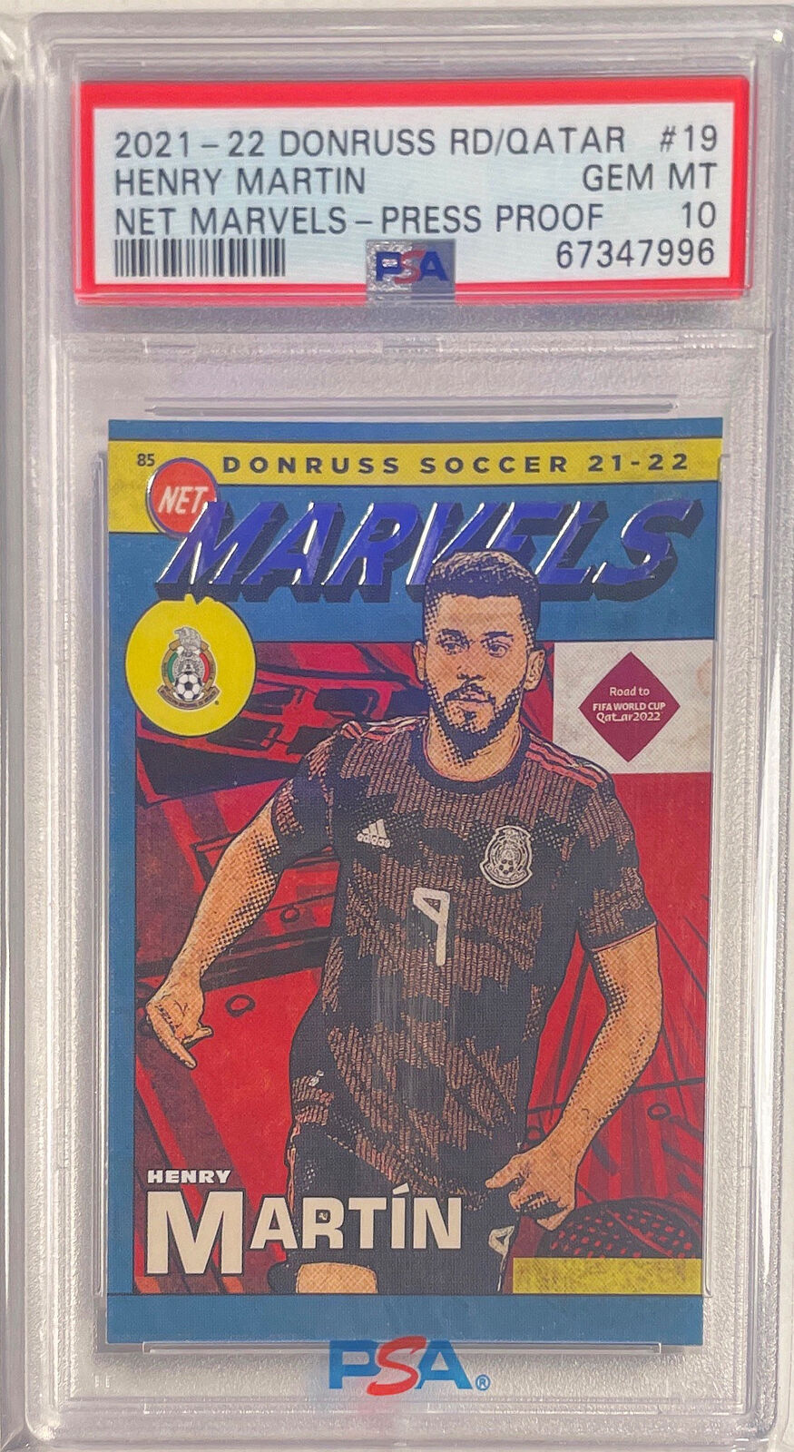 HENRY MARTIN 2021-22 DONRUSS ROAD TO QATAR NET MARVELS #19 PSA 10 GEM POP 1/1