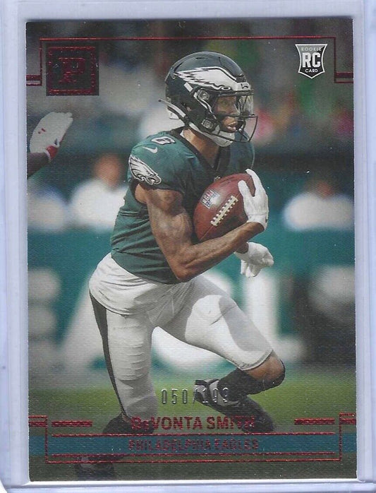 DEVONTA SMITH 2021 PANINI CHRONICLES RED ROOKIE RC #D 050/199