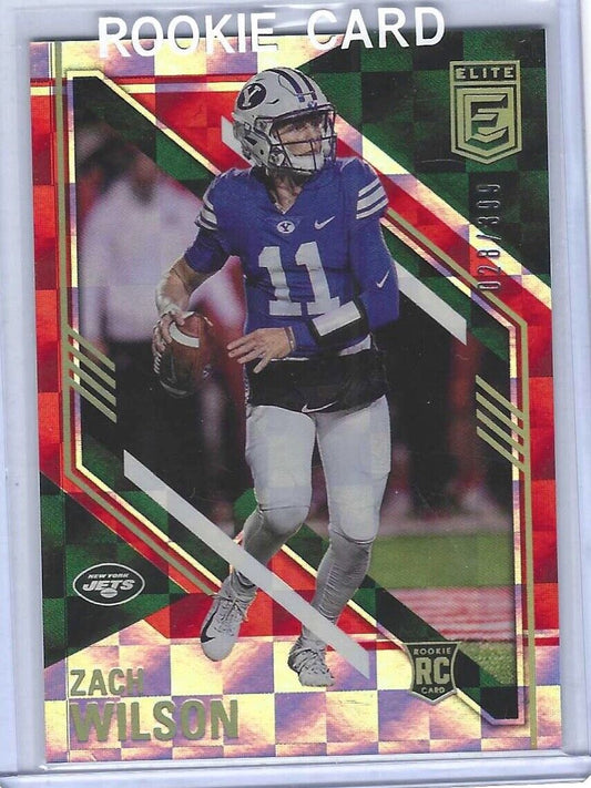 ZACH WILSON 2021 PANINI DONRUSS ELITE RED CHECKERBOARD ROOKIE RC #D 028/399