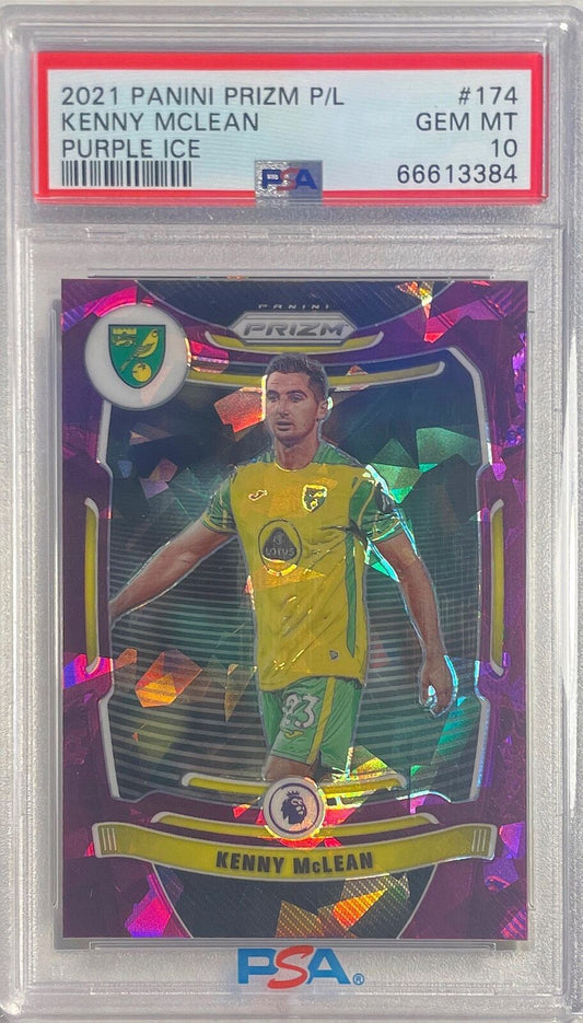 KENNY MCLEAN 2021-22 PANINI PRIZM EPL PURPLE ICE #D 46/49 PSA 10 GEM MT POP 1/1