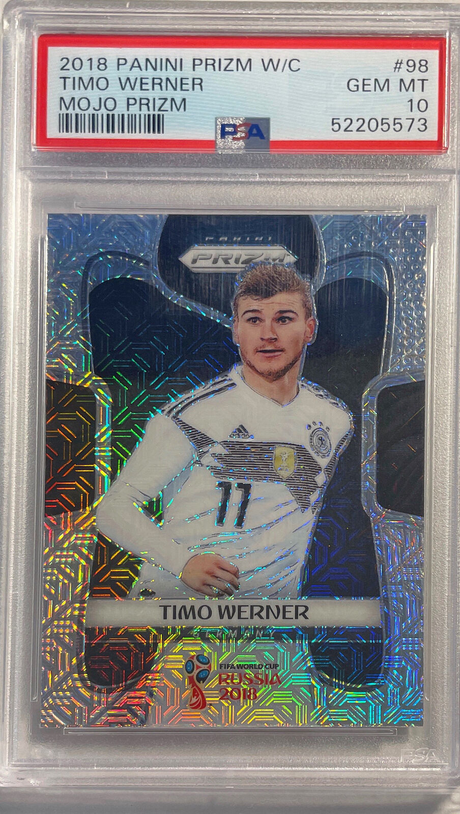 TIMO WERNER 2018 PANINI PRIZM WORLD CUP MOJO PRIZM #98 PSA 10 GEM MINT POP 29