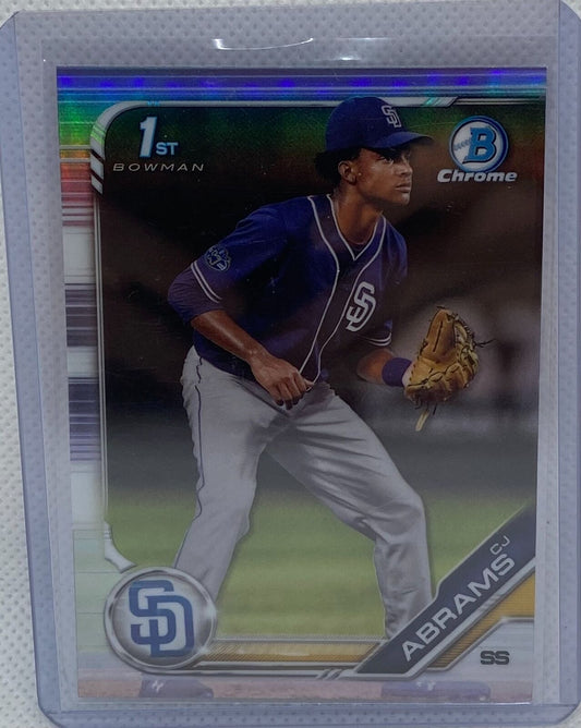 CJ ABRAMS 2019 TOPPS 1ST BOWMAN PROSPECT CHROME REFRACTOR #BDC-85