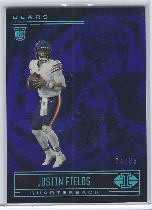 JUSTIN FIELDS 2021 PANINI ILLUSIONS BLUE FOIL ROOKIE RC #D 04/35