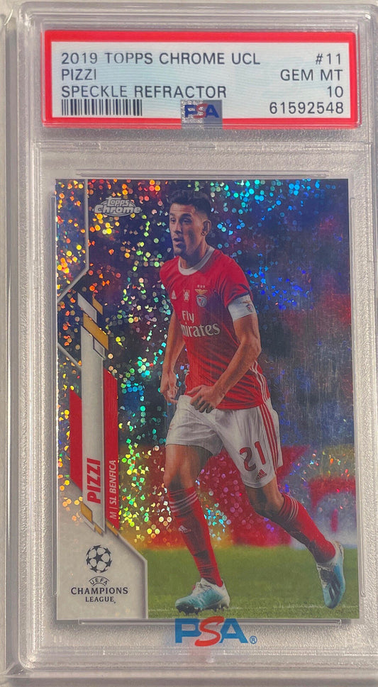 PIZZI 2019-20 TOPPS CHROME UCL SPECKLE REFRACTOR #11 PSA 10 GEM MINT POP 3