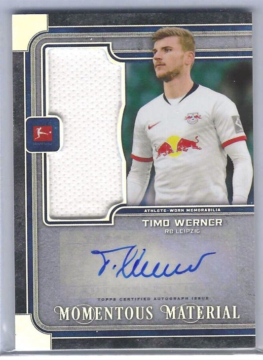 TIMO WERNER 2019-20 TOPPS MUSEUM COLLECTION SILVER FOIL PATCH AUTO #D 36/65