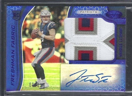 JARRETT STIDHAM 2019 PANINI CERTIFIED MIRROR BLUE ROOKIE PATCH AUTO RC #D 60/99