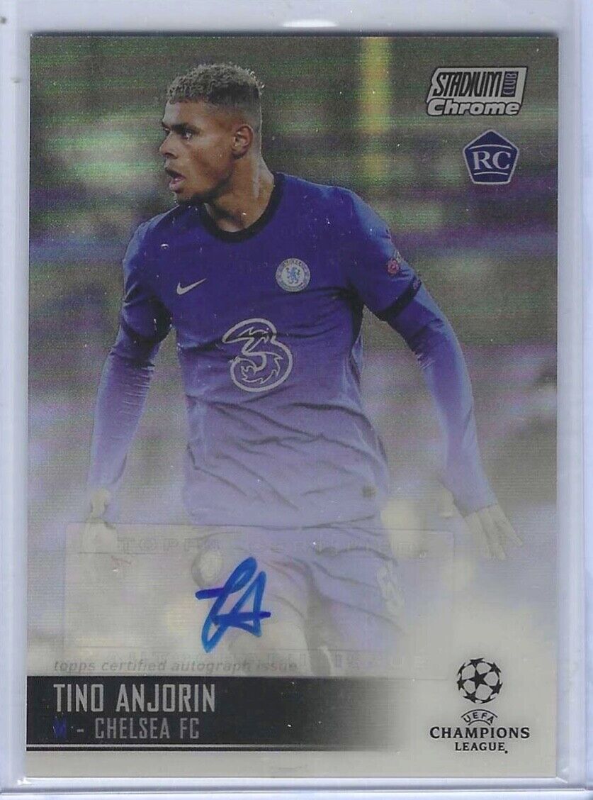 TINO ANJORIN 2020-21 TOPPS STADIUM CLUB CHROME SILVER REFRACTOR AUTO RC #CA-TA