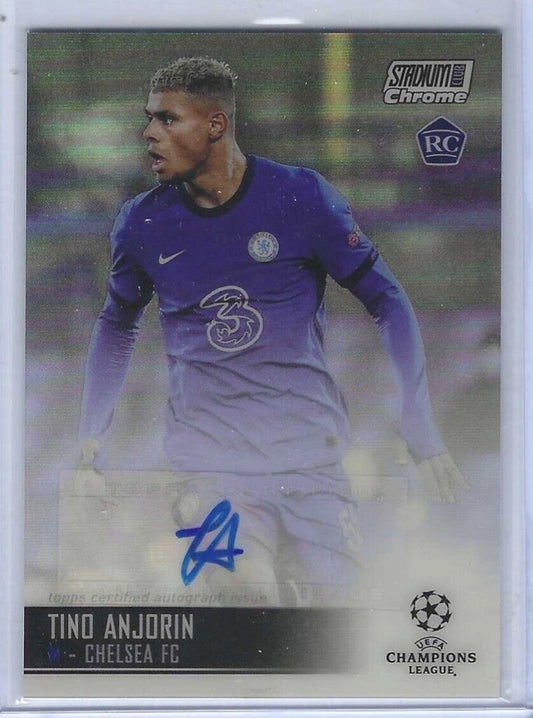 TINO ANJORIN 2020-21 TOPPS STADIUM CLUB CHROME SILVER REFRACTOR AUTO RC #CA-TA