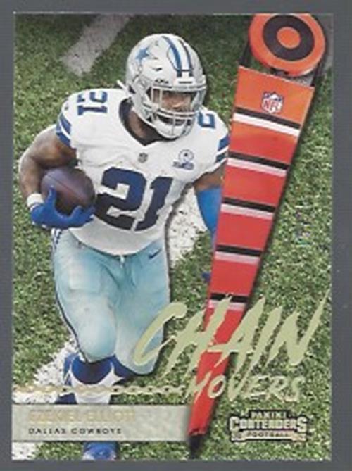 EZEKIEL ELLIOTT 2021 PANINI CONTENDERS CHAIN MOVERS GOLD FOIL #D 5/25