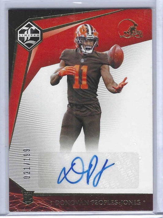 DONOVAN PEOPLES-JONES 2020 PANINI LIMITED ROOKIE AUTO RC #D 021/199