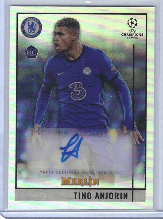 TINO ANJORIN 2020-21 TOPPS MERLIN CHROME SILVER REFRACTOR AUTO RC #BCA-TAN