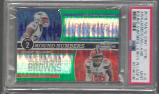 MIKE WILLIAMS 2019 CONTENDERS OPTIC ROUND NUMBERS GREEN PULSAR /27 PSA 9 POP 1/1