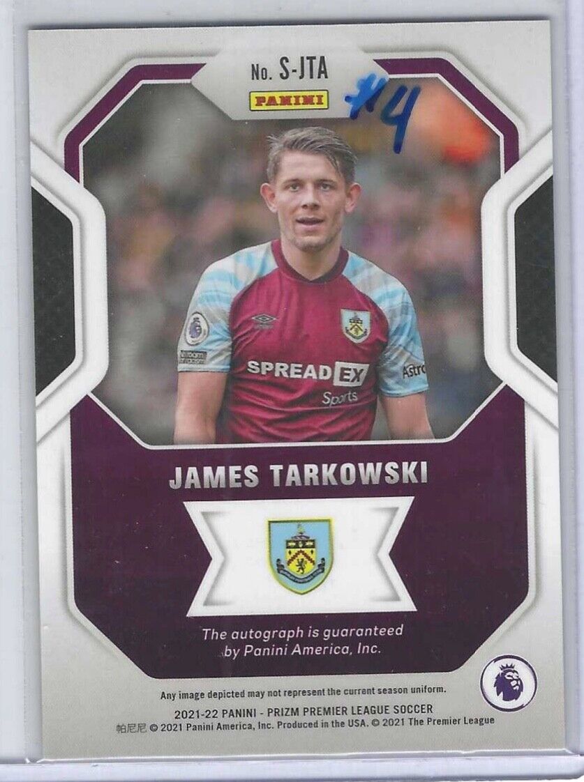 JAMES TARKOWSKI 2021-22 PANINI PRIZM EPL SIGNATURES AUTO #S-JTA