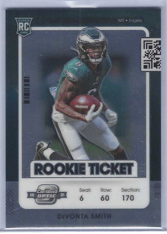 DEVONTA SMITH 2021 PANINI OPTIC CONTENDERS ROOKIE TICKET RC #63