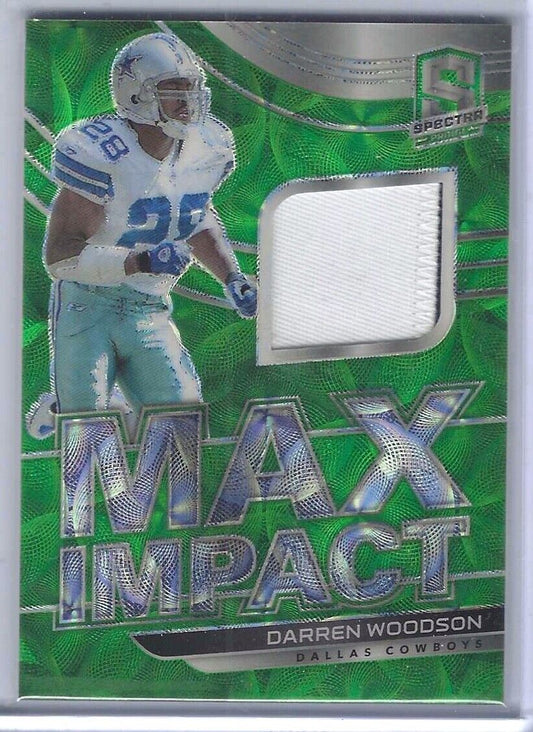 DARREN WOODSON 2021 PANINI SPECTA GREEN SCOPE MAX IMPACT PATCH #D 33/35