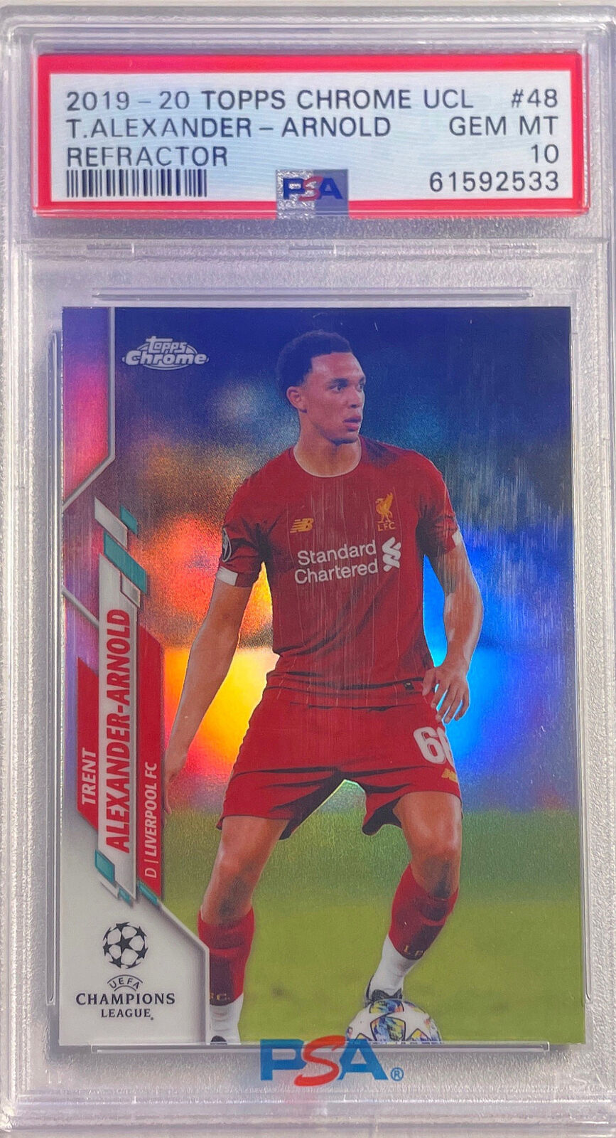 TRENT ALEXANDER-ARNOLD 2019-20 TOPPS CHROME UCL REFRACTOR #48 PSA 10 POP 16