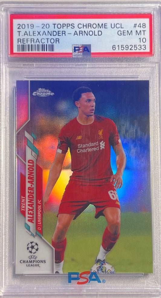 TRENT ALEXANDER-ARNOLD 2019-20 TOPPS CHROME UCL REFRACTOR #48 PSA 10 POP 16