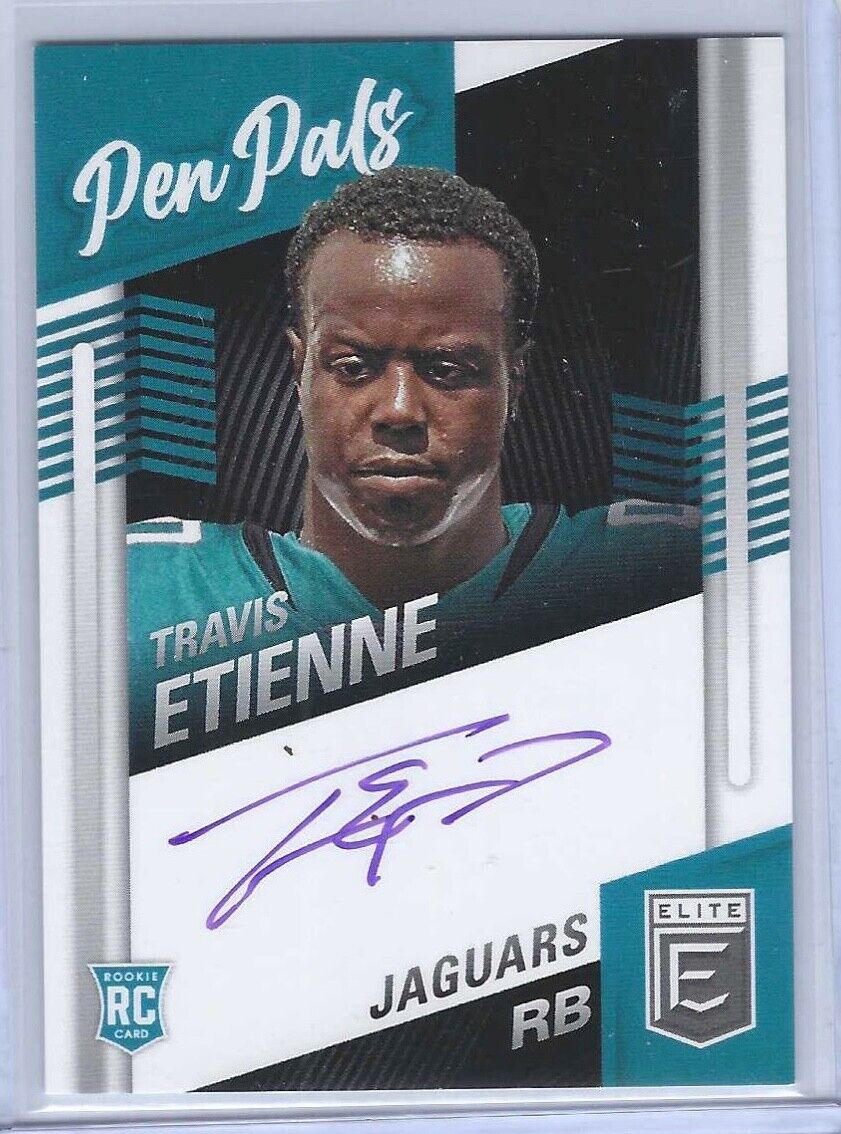 TRAVIS ETIENNE 2021 PANINI DONRUSS PEN PALS PURPLE INK ROOKIE AUTO RC SSP #PP-TE
