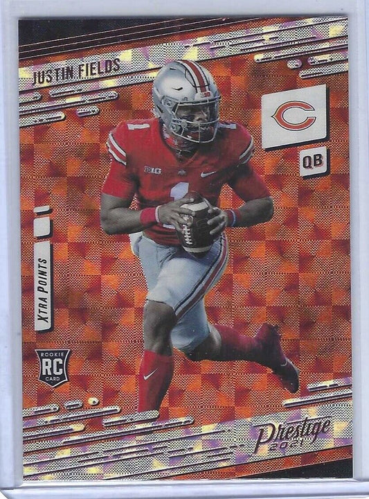 JUSTIN FIELDS 2021 PANINI PRESTIGE XTRA POINTS SILVER HYPER  FOIL ROOKIE RC #203