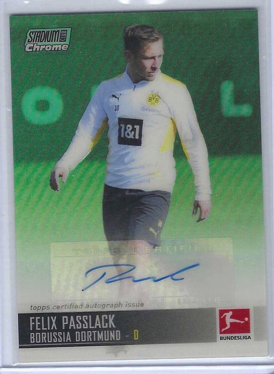 FELIX PASSLACK 2021-22 STADIUM CLUB CHROME BNDSLGA GREEN REFRACTOR AUTO #D 95/99