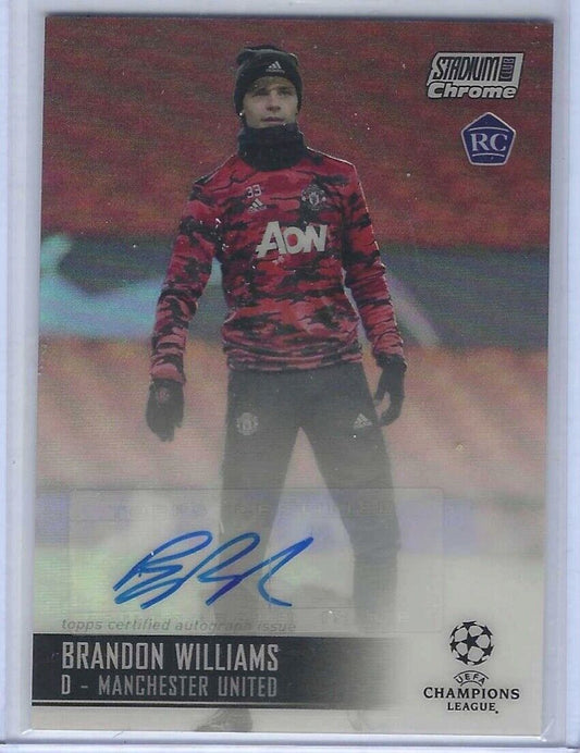 BRANDON WILLIAMS 2020-21 TOPPS STADIUM CLUB CHROME REFRACTOR AUTO RC #CA-BW
