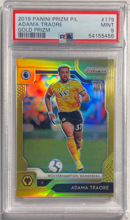 ADAMA TRAORE 2019 PANINI PRIZM PREMIER LGE GOLD PRIZM RC #D 1/10 PSA 9 POP 1/1