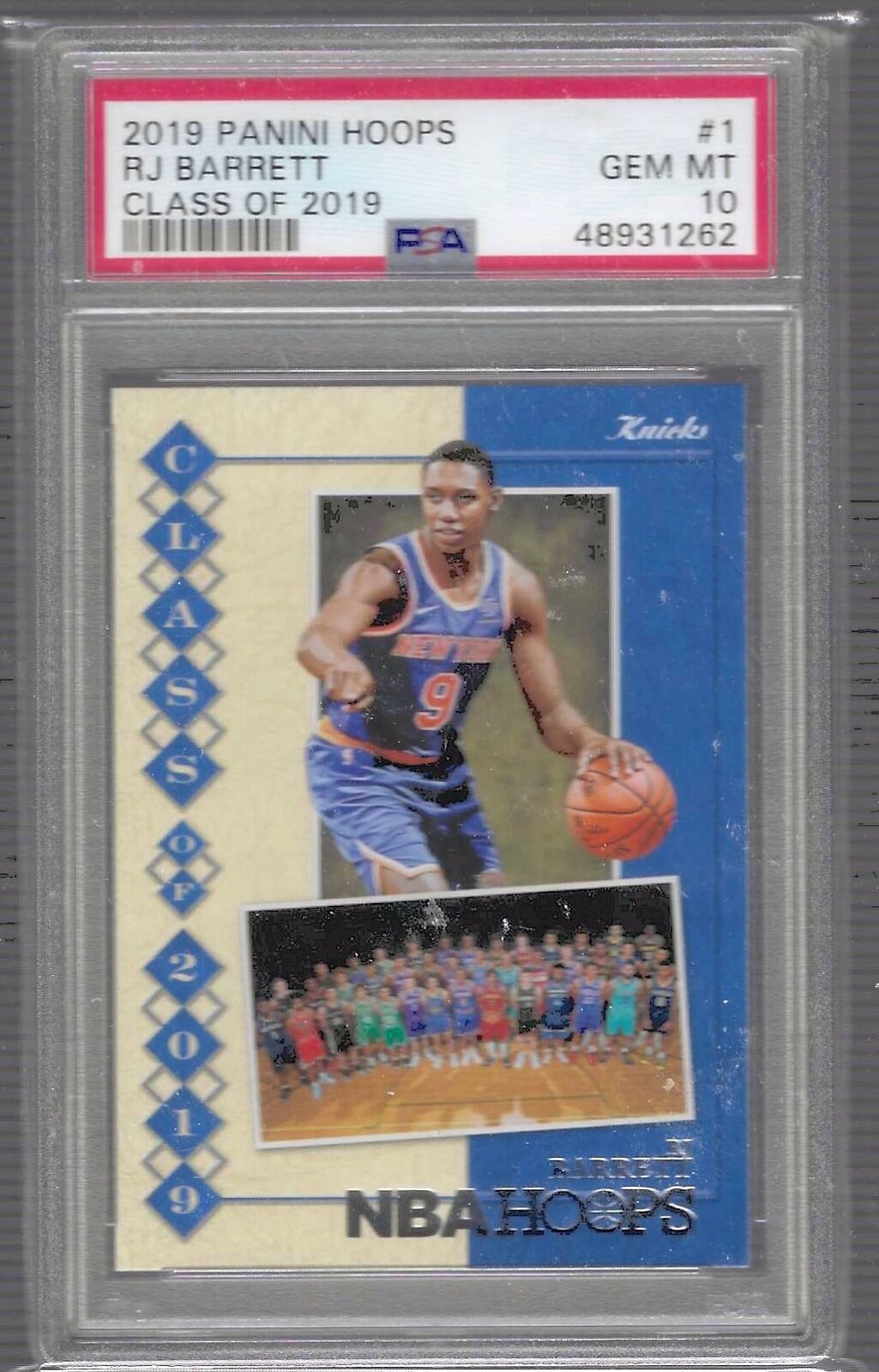 RJ BARRETT 2019 PANINI HOOPS CLASS OF 2019 INSERT RC 10 GEM MINT