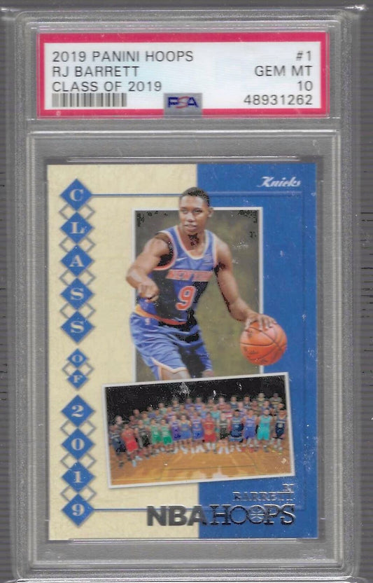 RJ BARRETT 2019 PANINI HOOPS CLASS OF 2019 INSERT RC 10 GEM MINT