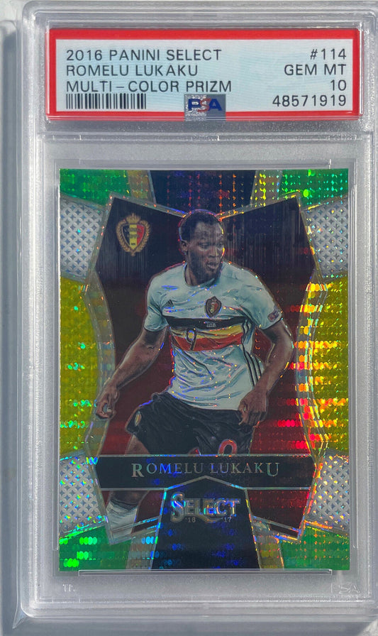 ROMELU LUKAKU 2016 PANINI SELECT MULTI-COLOR PRIZM #114 PSA 10 GEM MINT POP 7