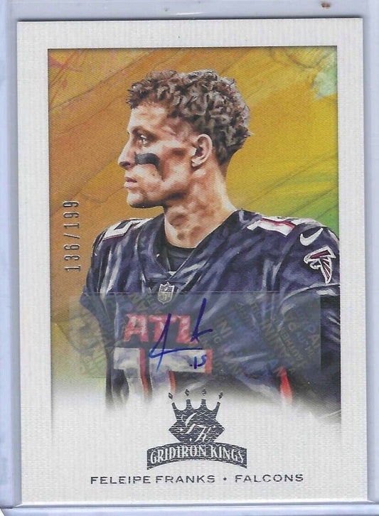FELEIPE FRANKS 2021 PANINI CHRONICLES GRIDIRON KINGS ROOKIE AUTO RC #D 136/199