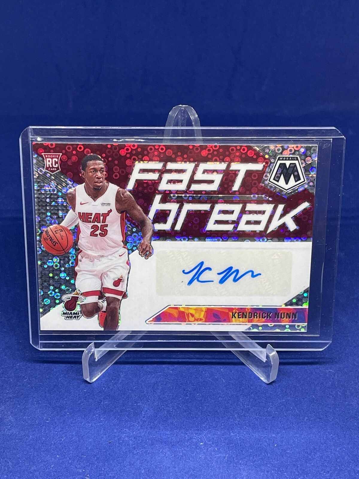 KENDRICK NUNN 2019-20 PANINI MOSAIC FAST BREAK PRIZM AUTO ROOKIE RC