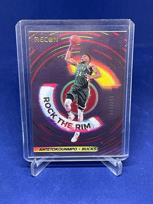 GIANNIS ANTETOKOUNMPO 2020-21 PANINI RECON ROCK THE RIM #D 152/199