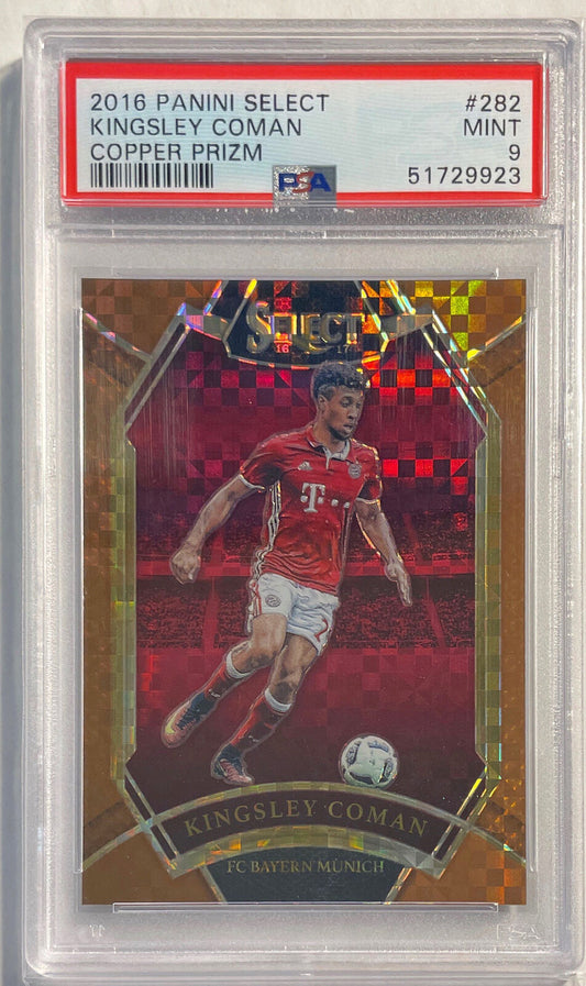KINGSLEY COMAN 2016 PANINI SELECT COPPER PRIZM RC #D 28/49 PSA 9 MINT POP 1/1