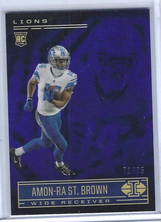 AMON-RA ST. BROWN 2021 PANINI ILLUSIONS BLUE FOIL ROOKIE RC #D 71/75